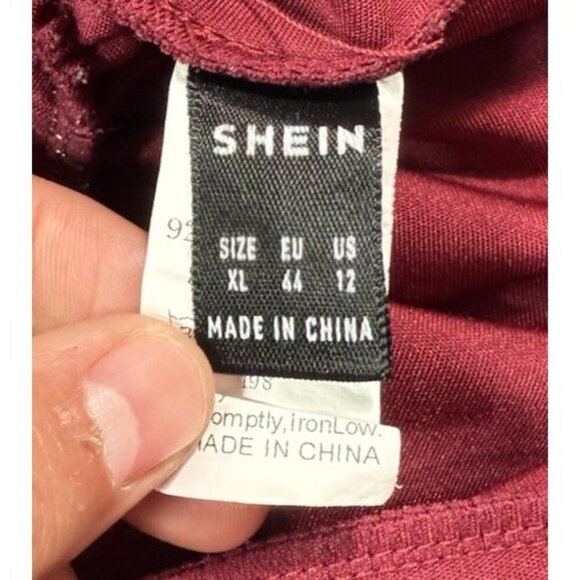 Shein Butt Lifting Shapewear Burgundy Stretch Full Length Leggings Women's XL - Picture 10 of 13